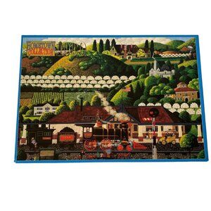 Los Altos Mail Train 1000 piece puzzle Hometown Collection Rose Art 1999